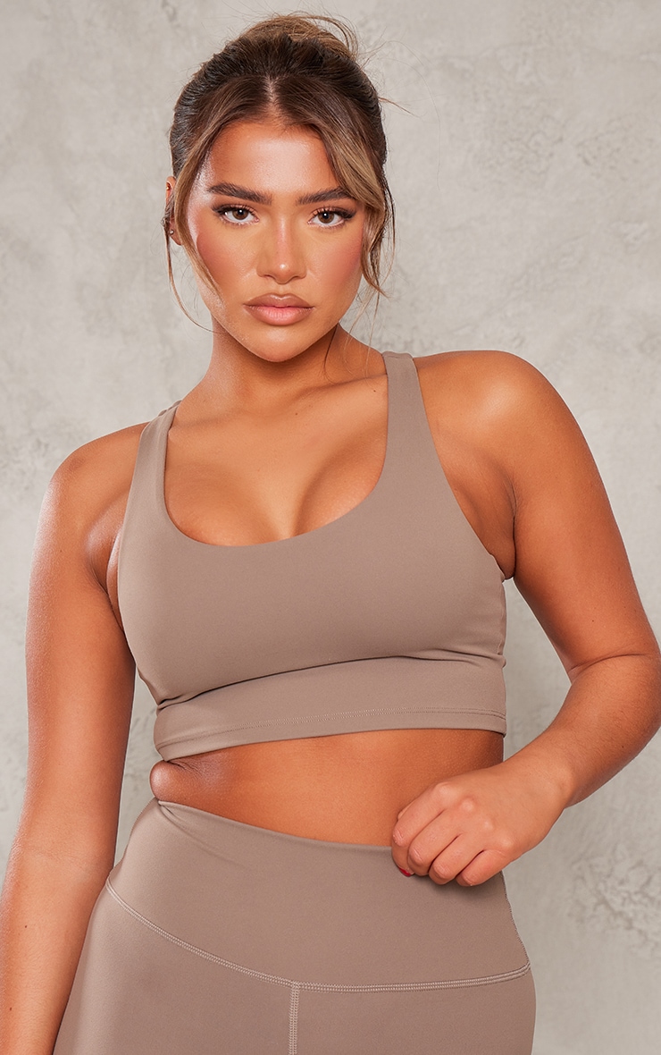 Brown Sculpt Double Layer Padded Sports Bra image 4