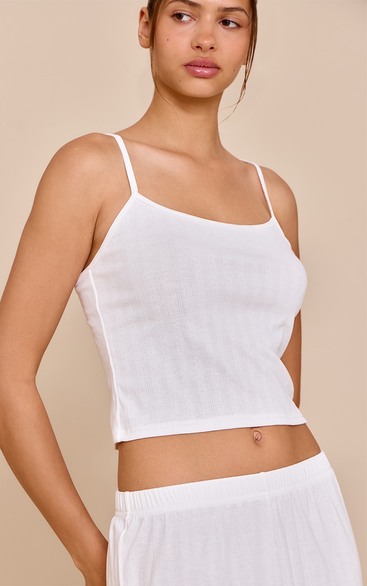 Ensemble de pyjama court caraco en maille pointelle blanc image 4