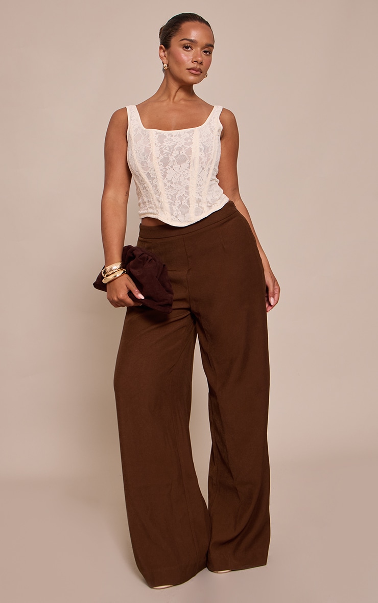 Shape CREAM LACE SQUARE NECK LONGLINE CORSET TOP image 3