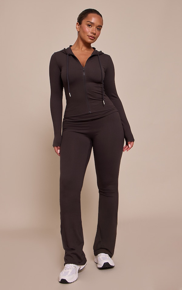 Shape Charcoal Sculpted Fold Over Waist Flare Pants