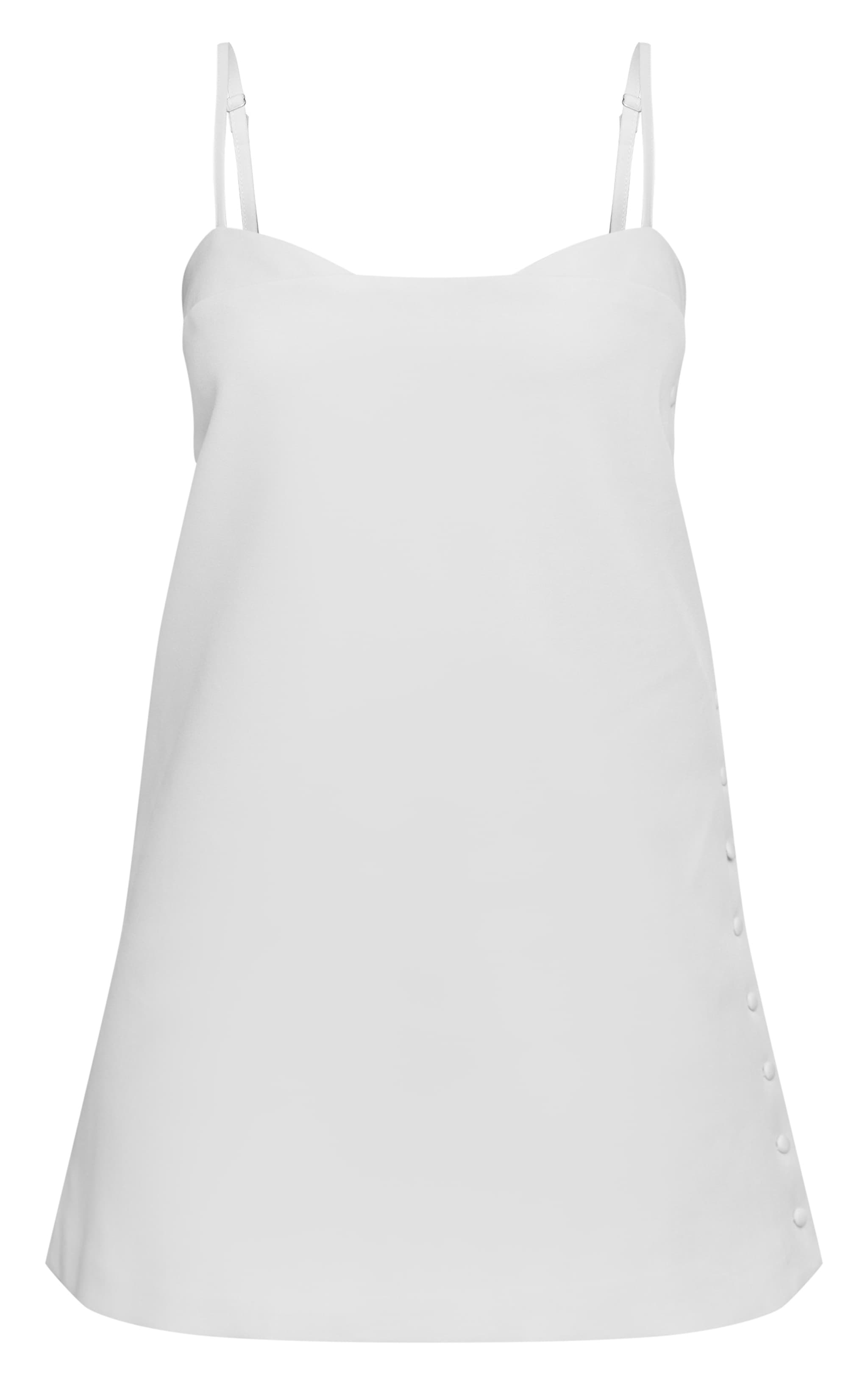 Natural Woven Side Button Detail Mini A-line Dress image 5