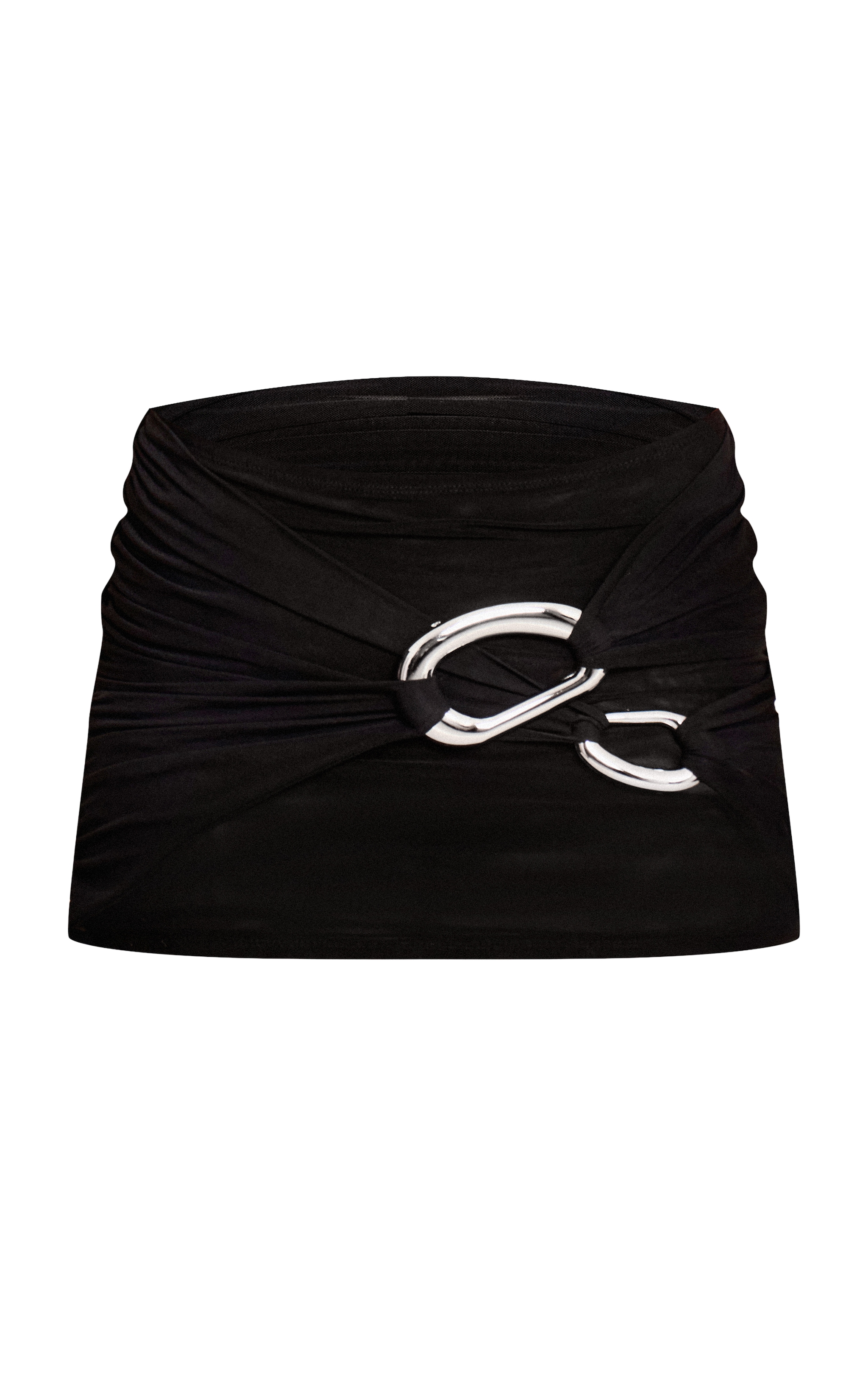 Black Double Layer Mesh Wrap Trim Detail Mini Skirt image 6