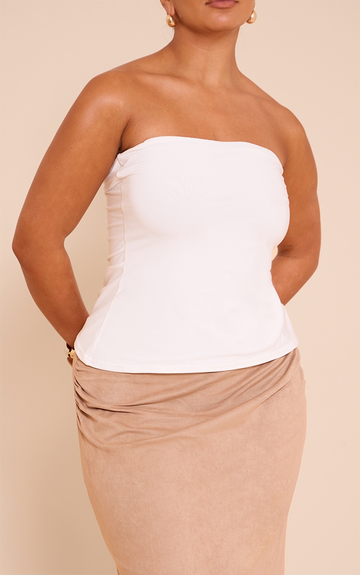 Shape white Slinky Bandeau Long Top image 4