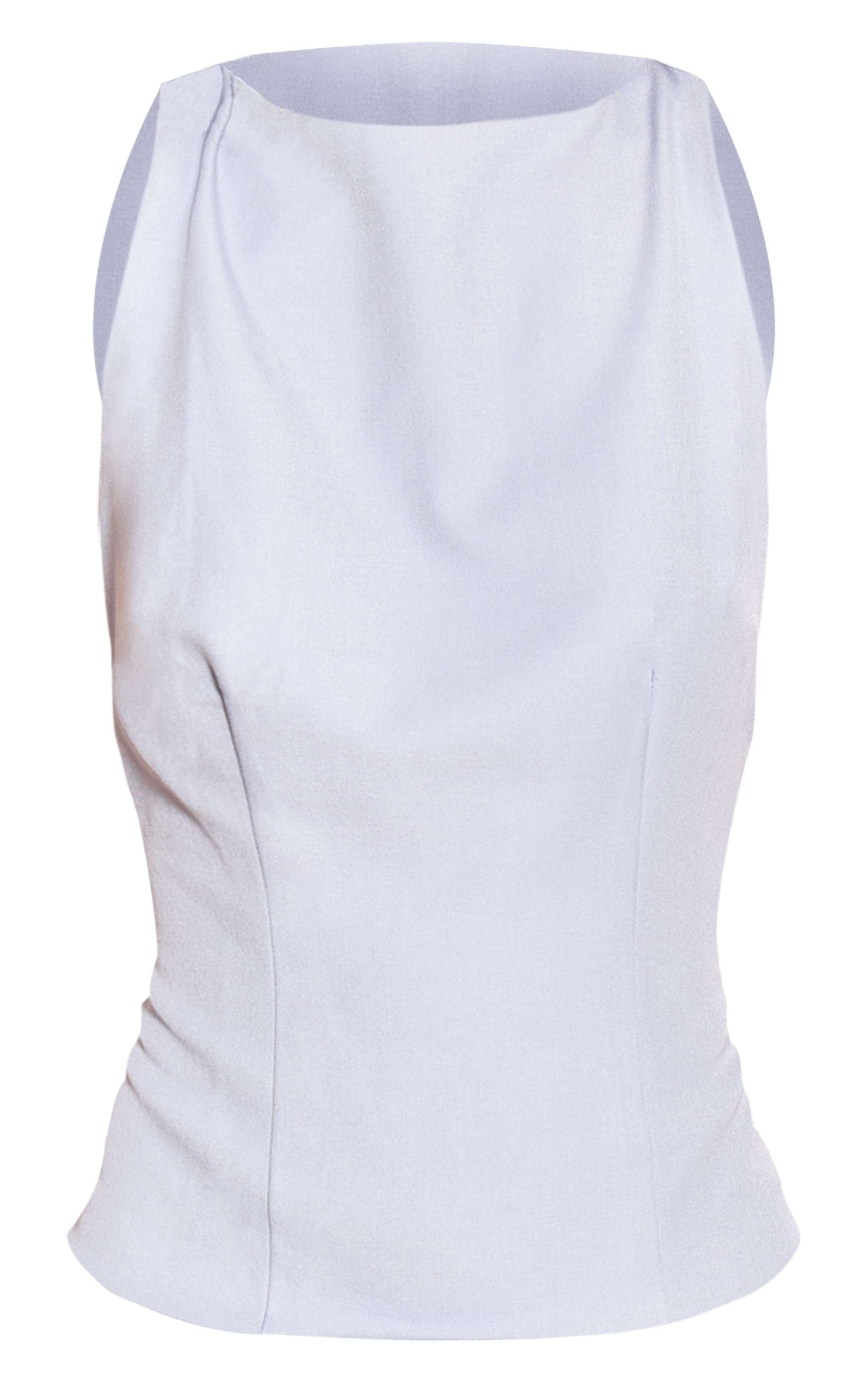 Pale Blue Racer Neck Detail Top image 5