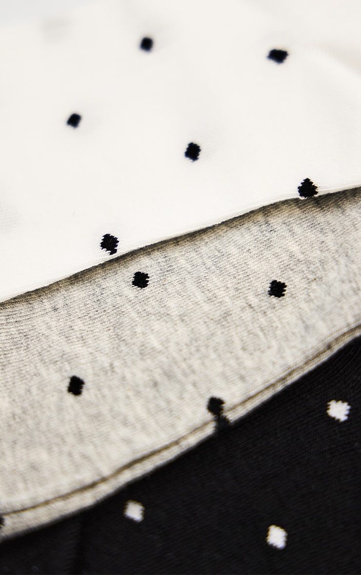 Cream, Grey, Black Polka Dot Sock Multi-Pack image 3