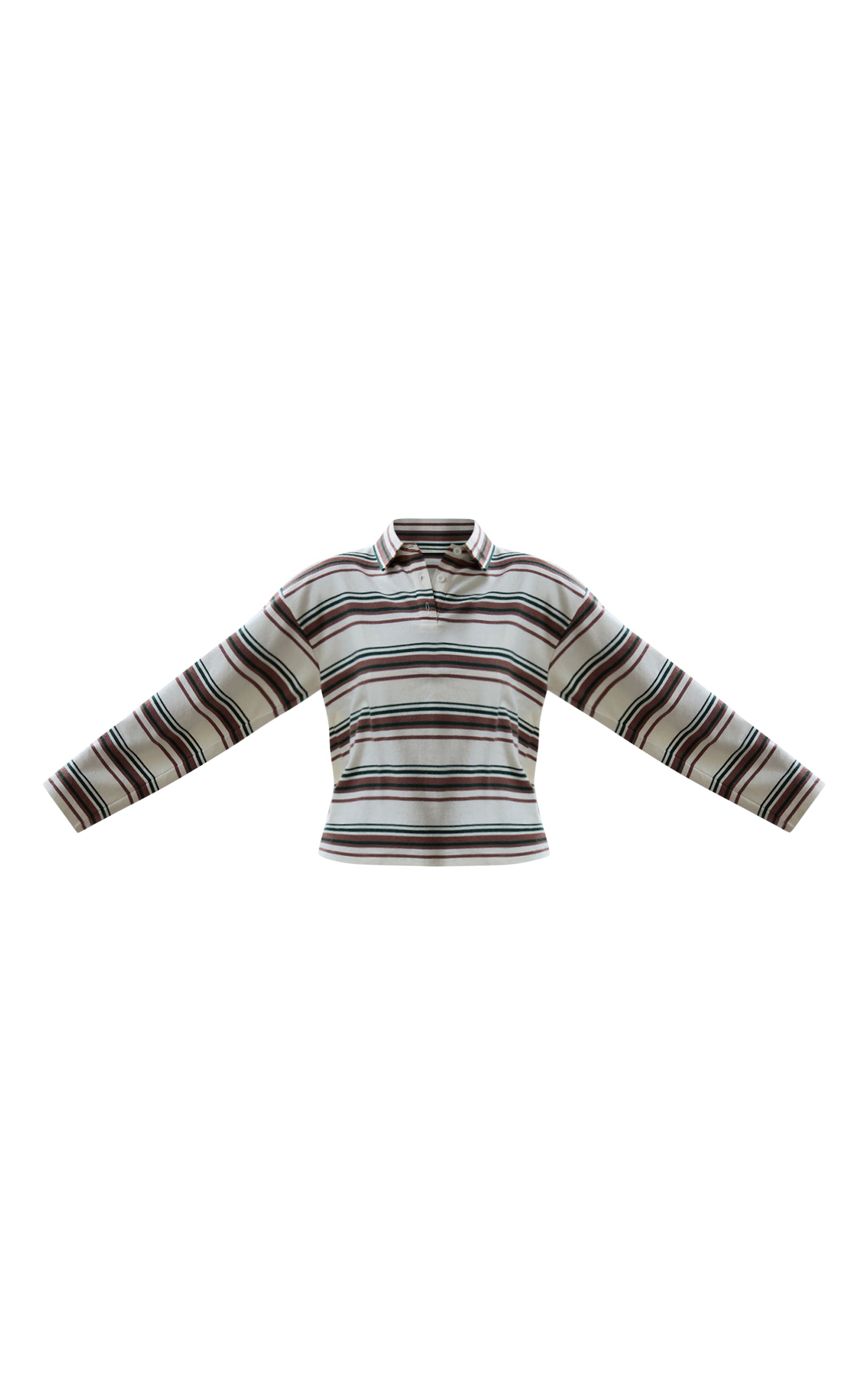White Stripe Super Soft Oversized Polo Top image 5