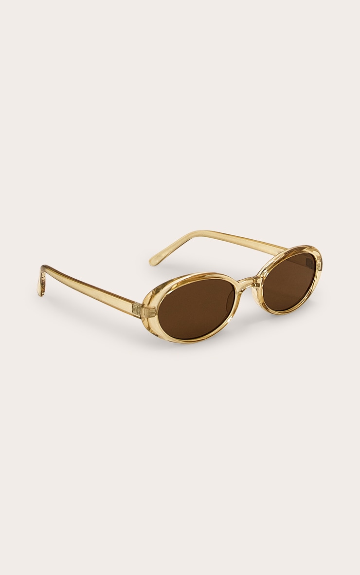 Butter Yellow Crystal Round Sunglasses image 3