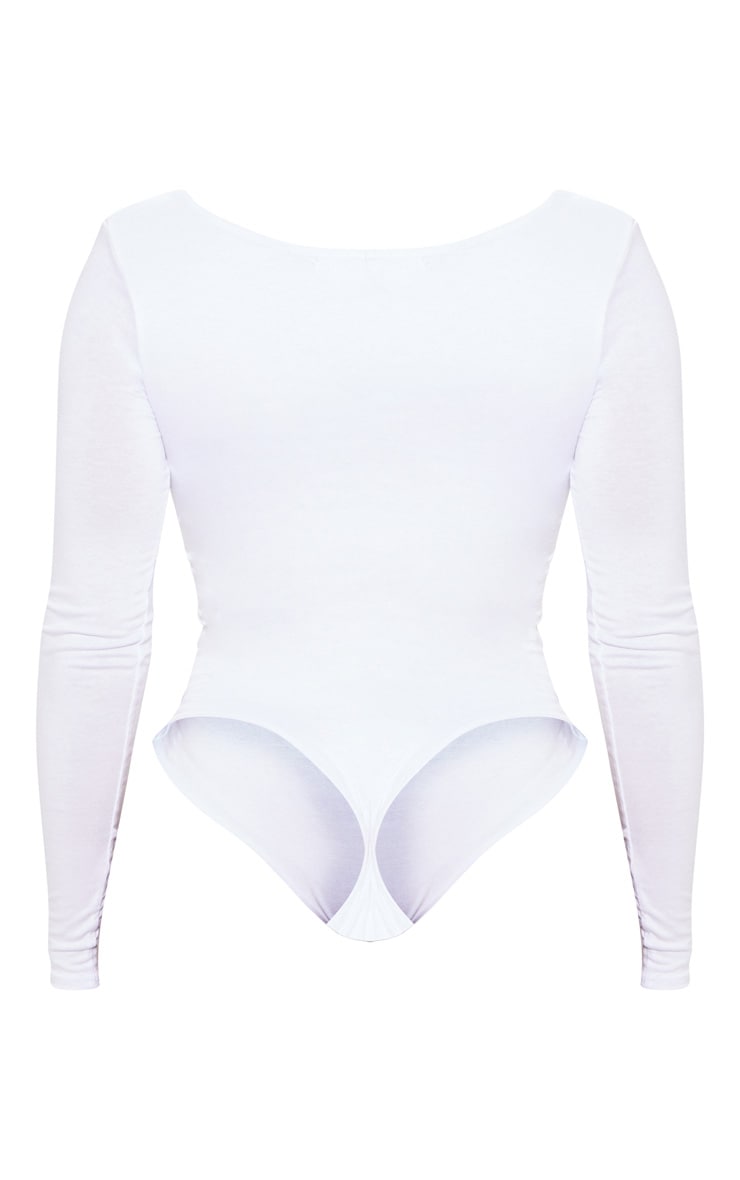 Shape White Jersey Ruched Long Sleeve Bodysuit image 2