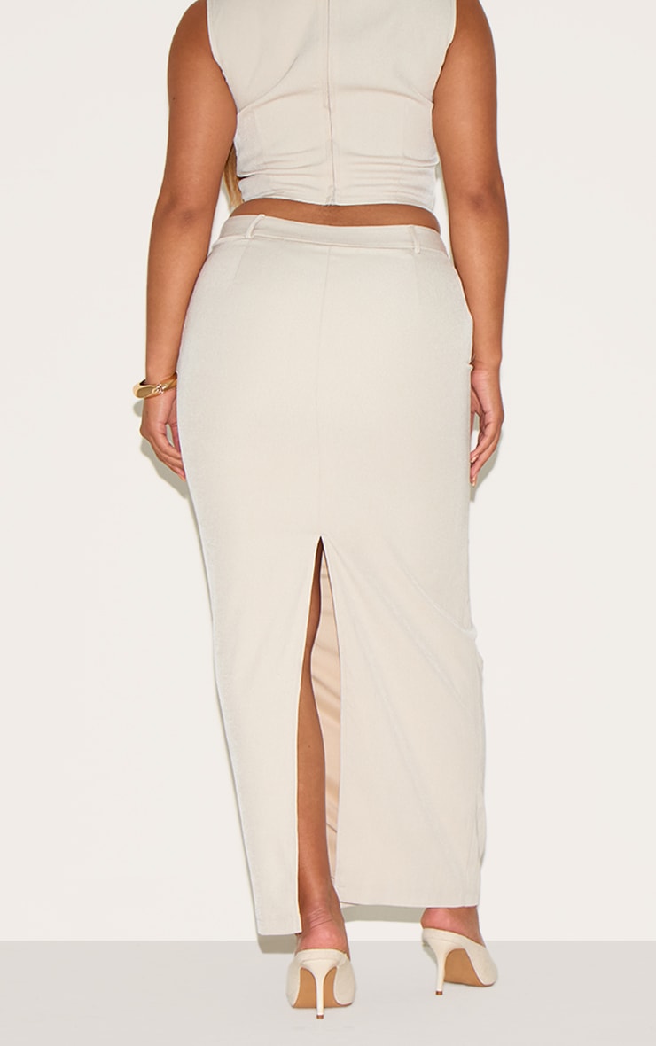 Shape Stone Tailored High Waisted Split Front Maxi Skirt image 3