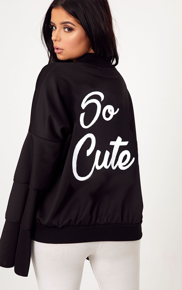 cute black bomber jacket