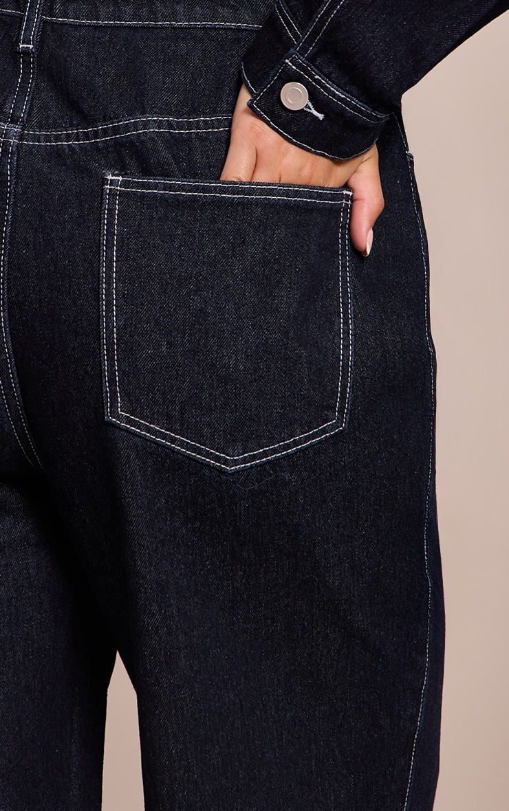 Plus Raw Indigo High Waisted Denim Straight Leg Jeans image 4