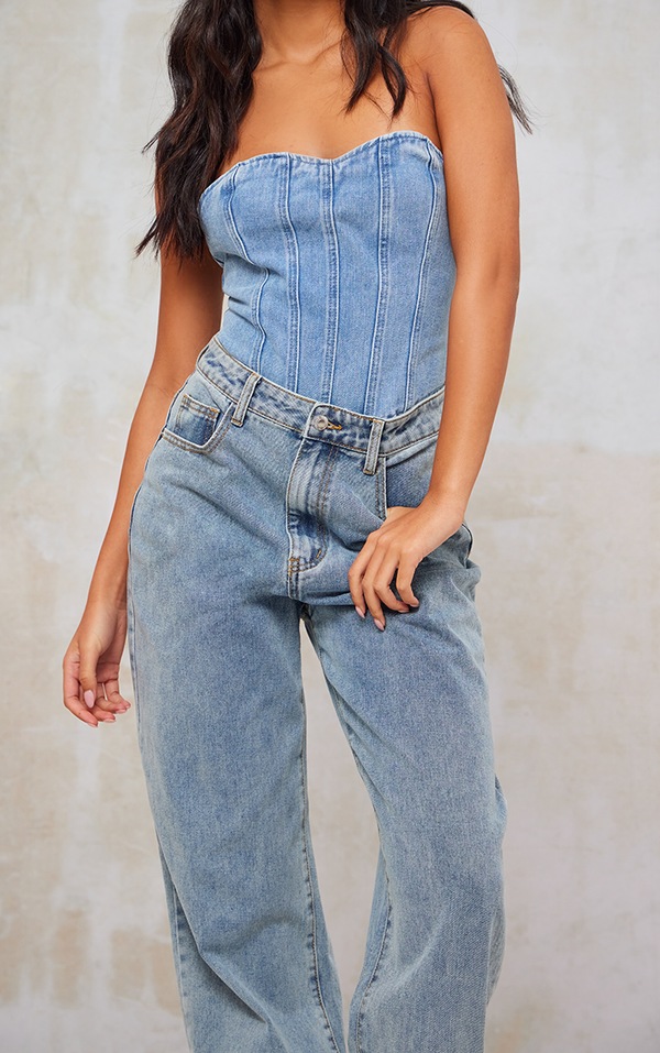 Tall Vintage Bleach Wash High Rise Baggy Boyfriend Jeans image 4
