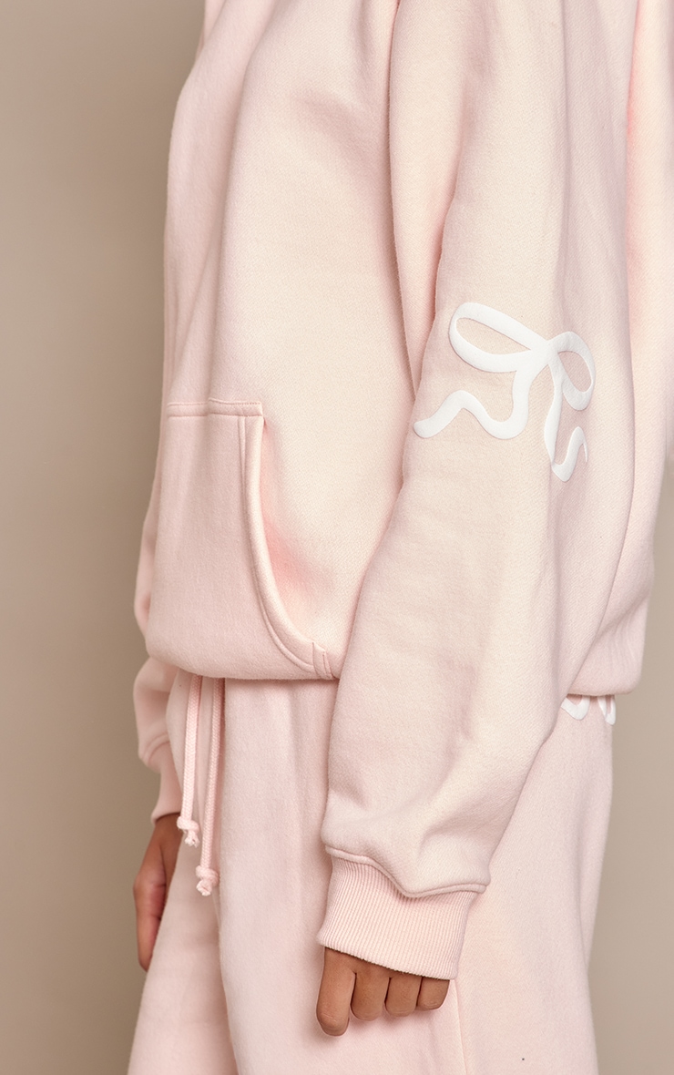 Pink Bow Puff Print Pullover Hoodie image 4