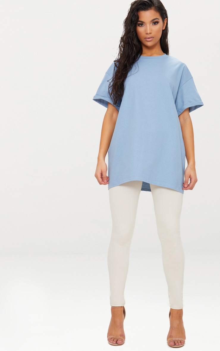 Dusky Blue Oversized Boyfriend T Shirt Tops PrettyLittleThing