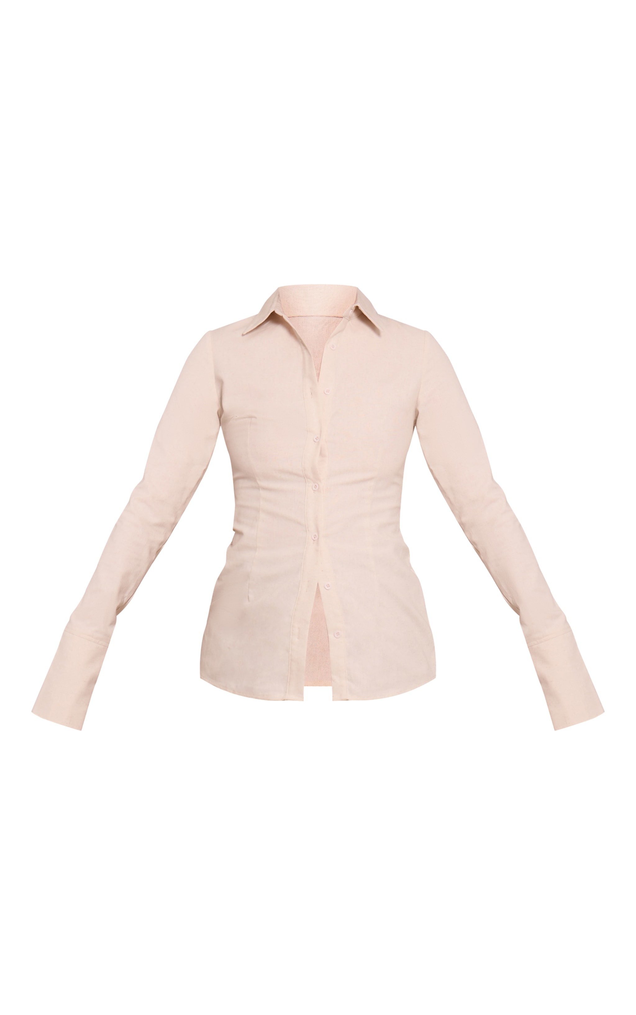 Ecru Lightweight Woven Fitted Shirt image 5