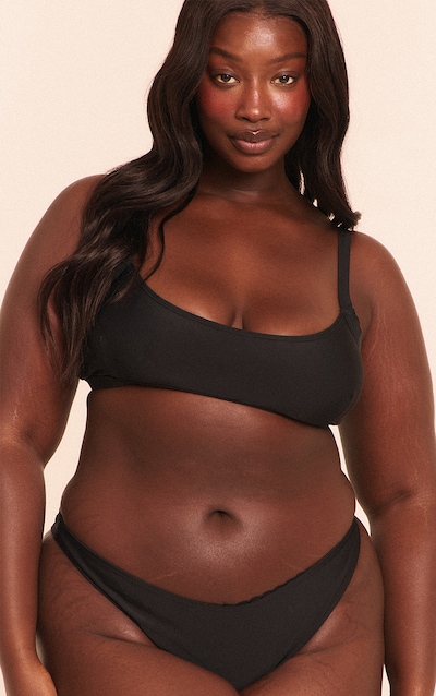 Plus Haut de maillot de bain noir à col rond