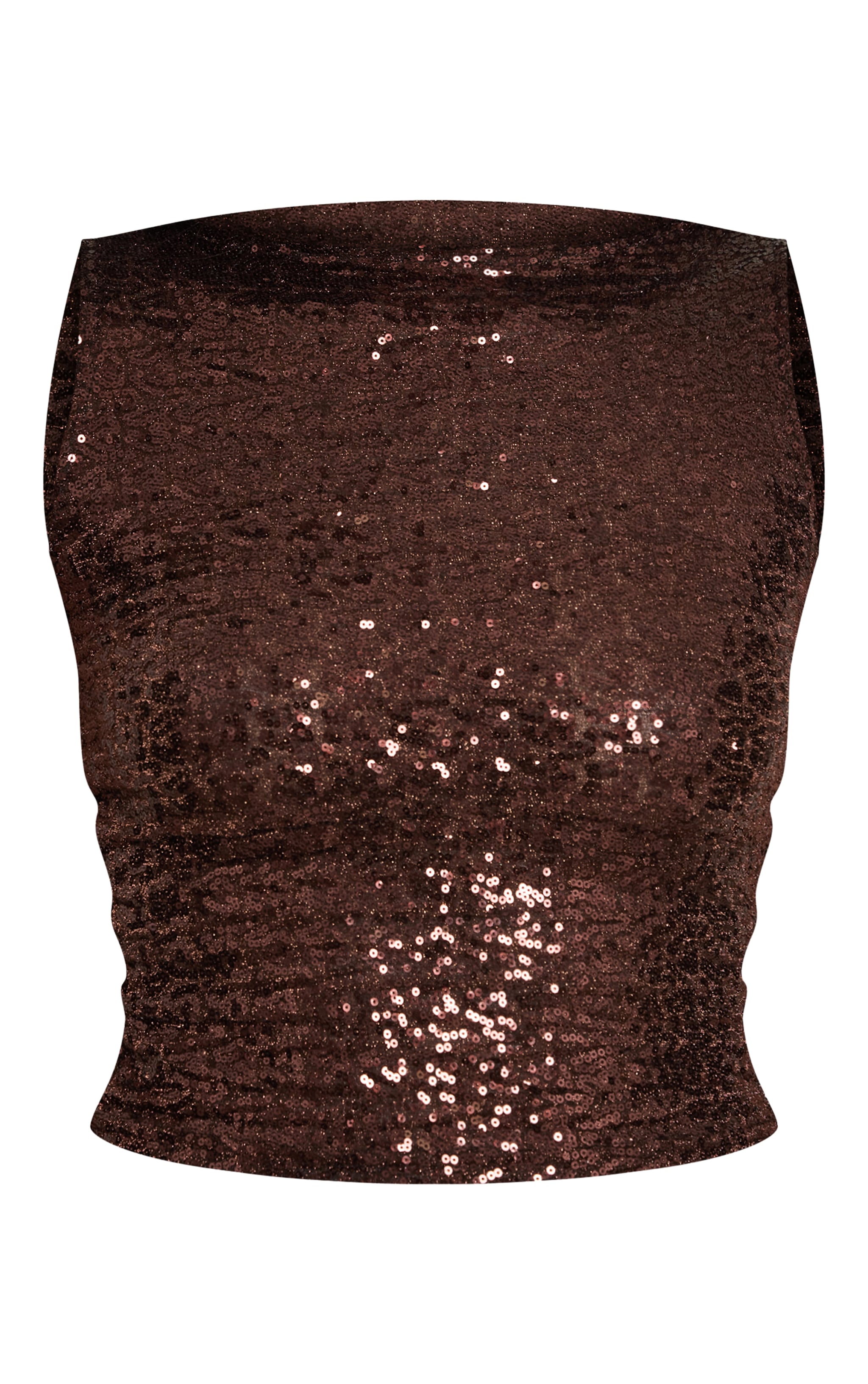 Brown Sequin Boatneck Long Top image 5