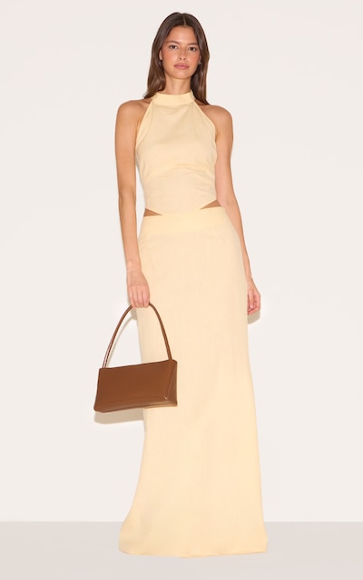 Butter Yellow Woven Maxi Skirt