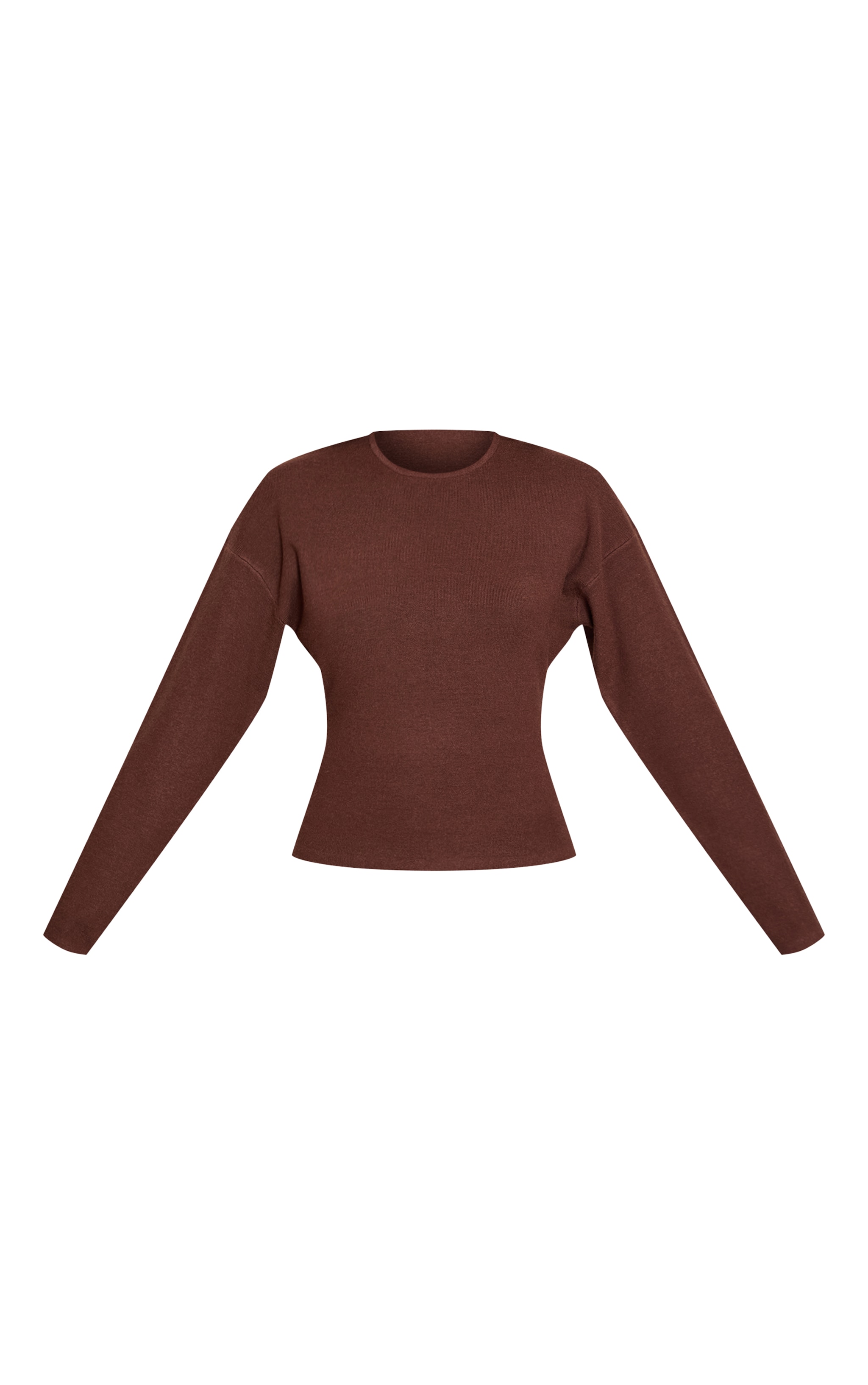 Chocolate Cocoon Sleeve Cinched Long Sleeve T Shirt  image 5