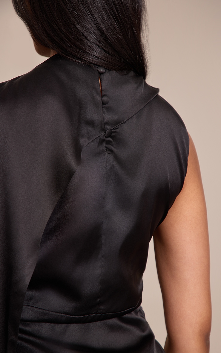 Black Drape Detail Bodycon Mini Dress image 4