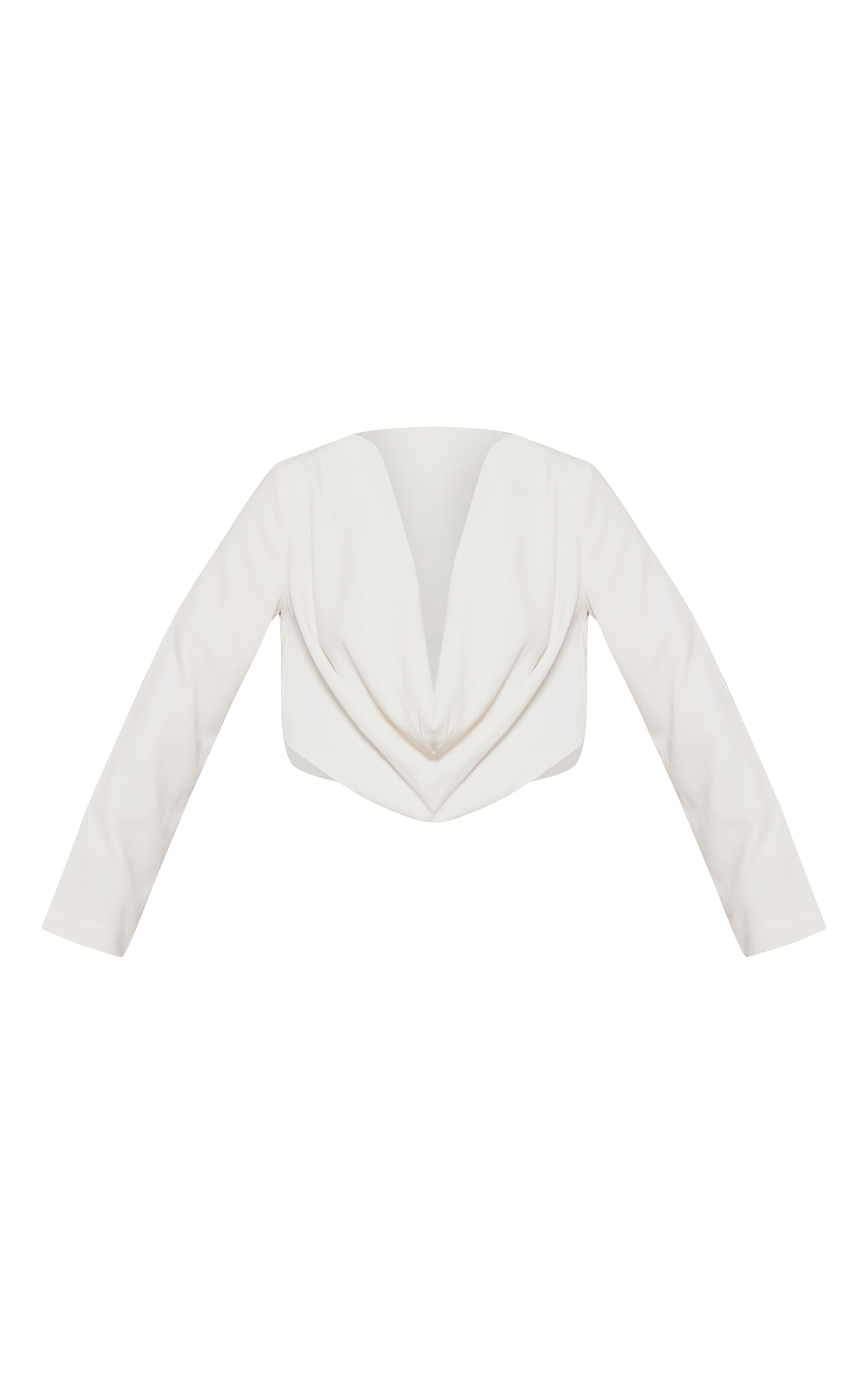 White Woven Drape Plunge Top image 5