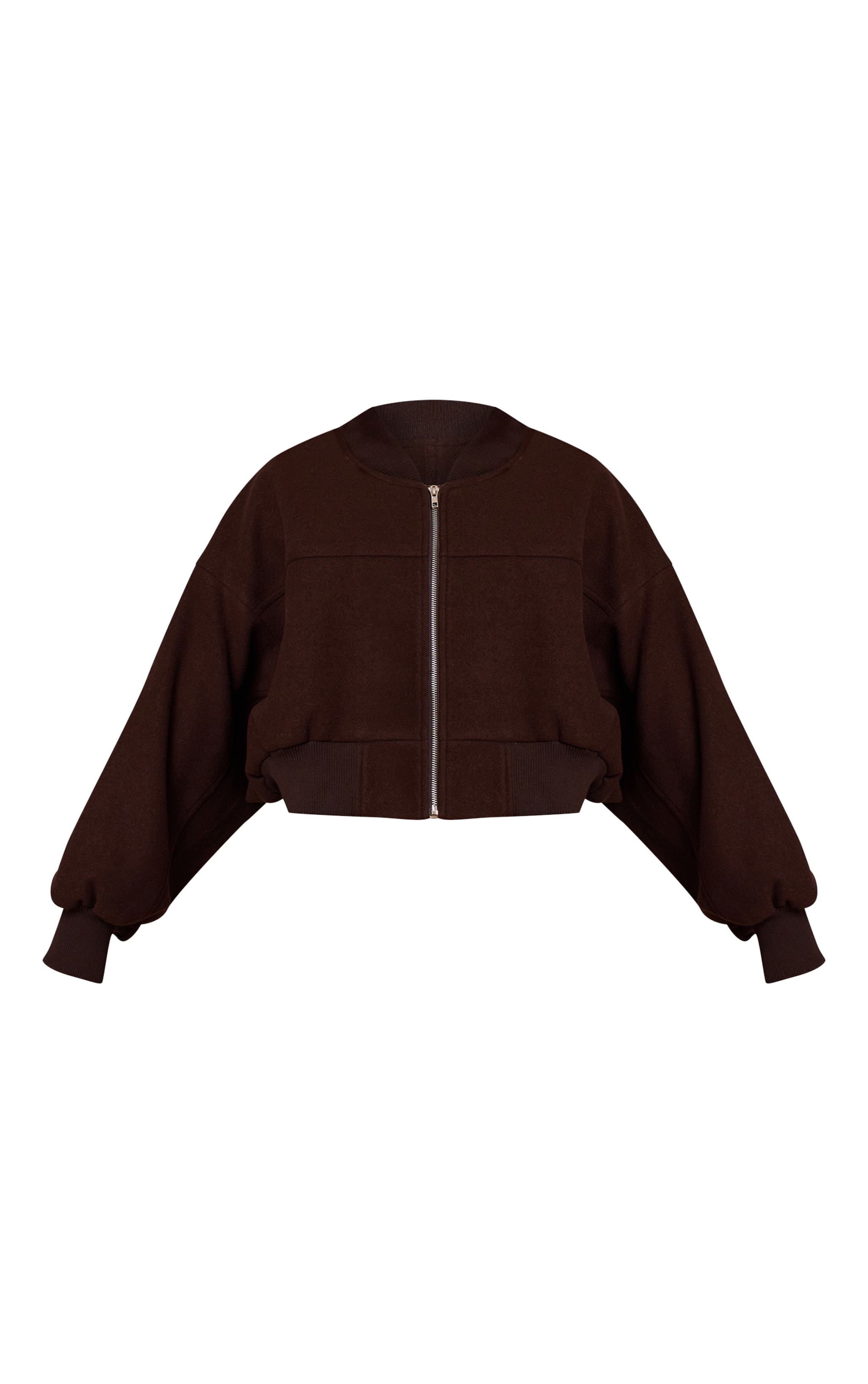 Veste bomber courte à manches froncées chocolat image 5