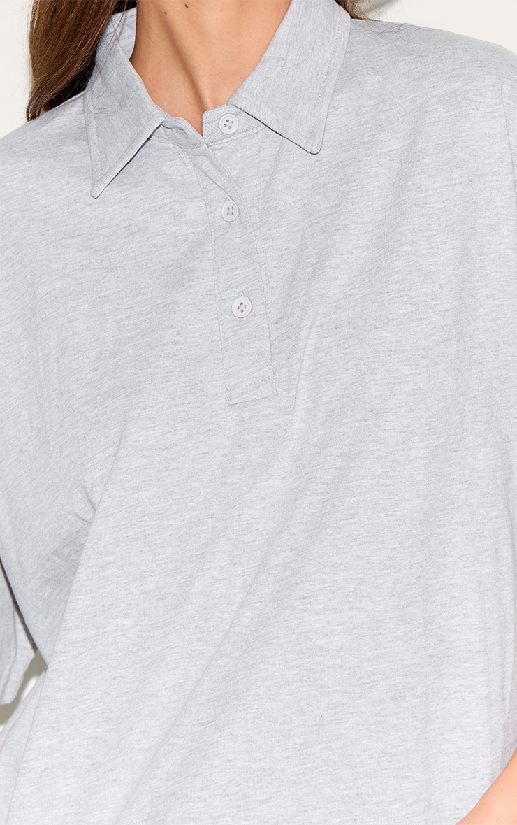 Ash Grey Oversized Collared T-shirt image 4