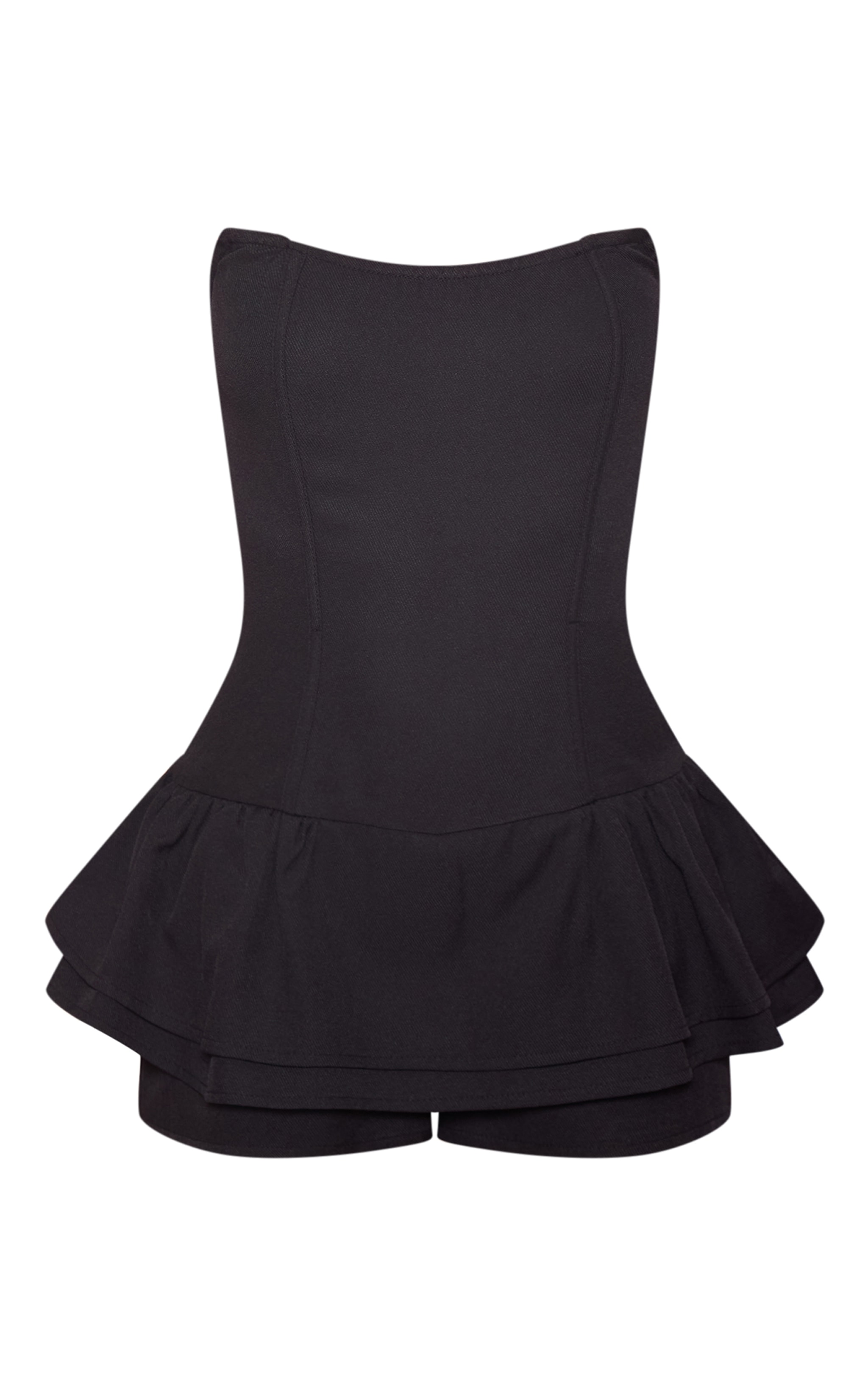 Black Twill Bandeau Rara Romper image 1