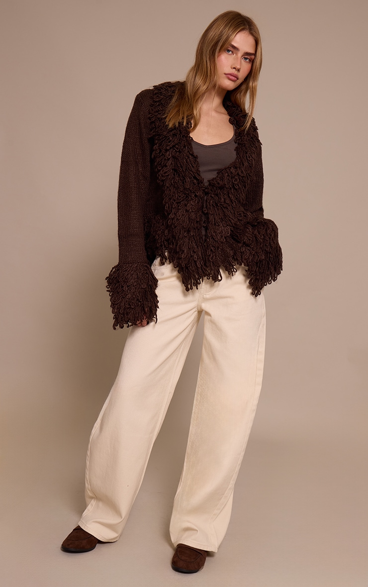 Chocolate Loop Knit Edge cardigan image 3