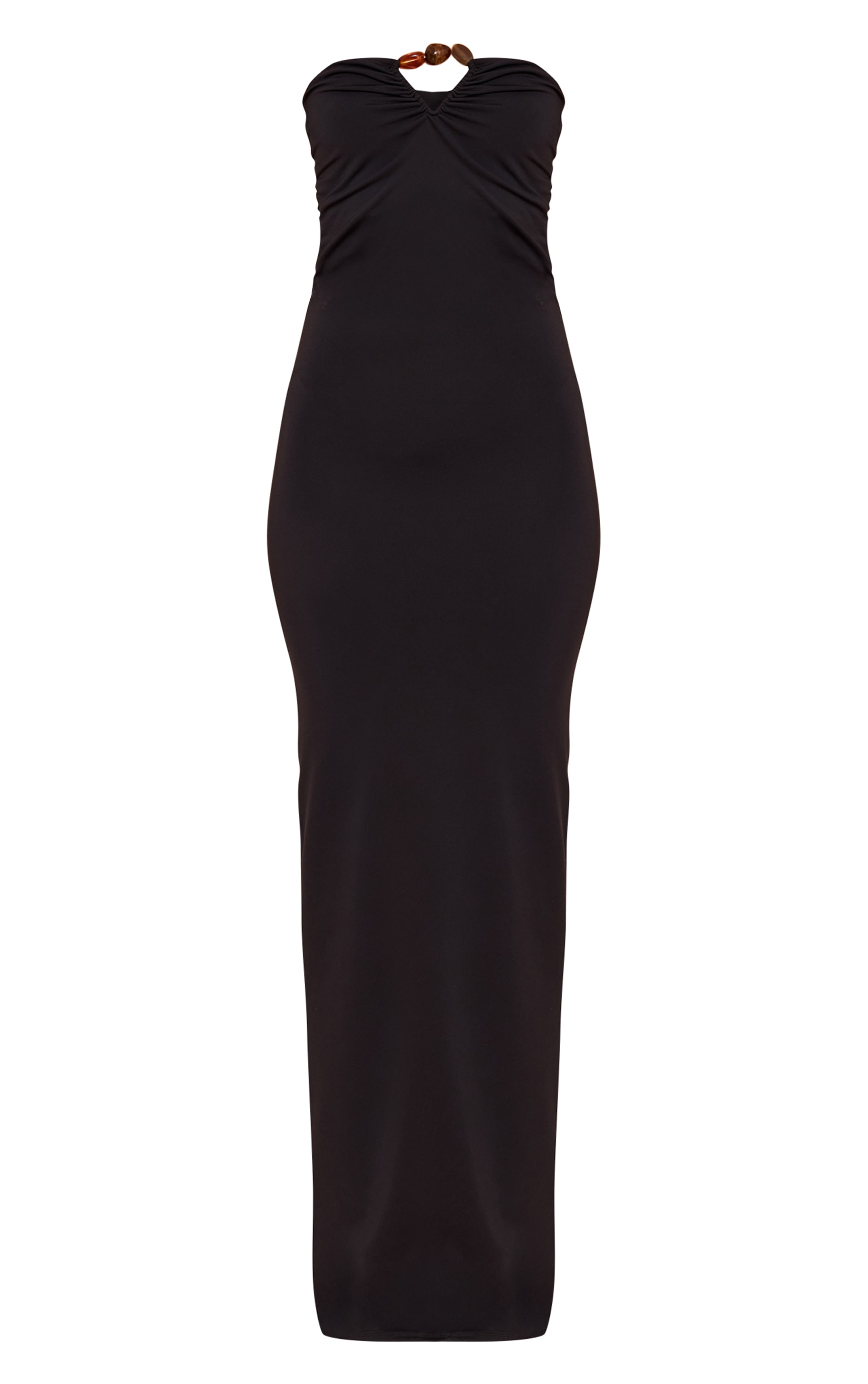 Black Soft Touch Trim Detail Midaxi Dress image 5