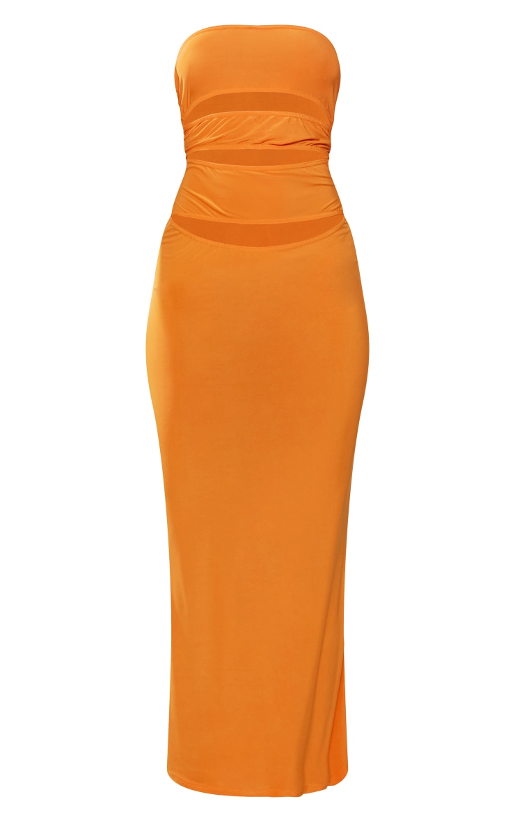 Orange strapless maxi dress online