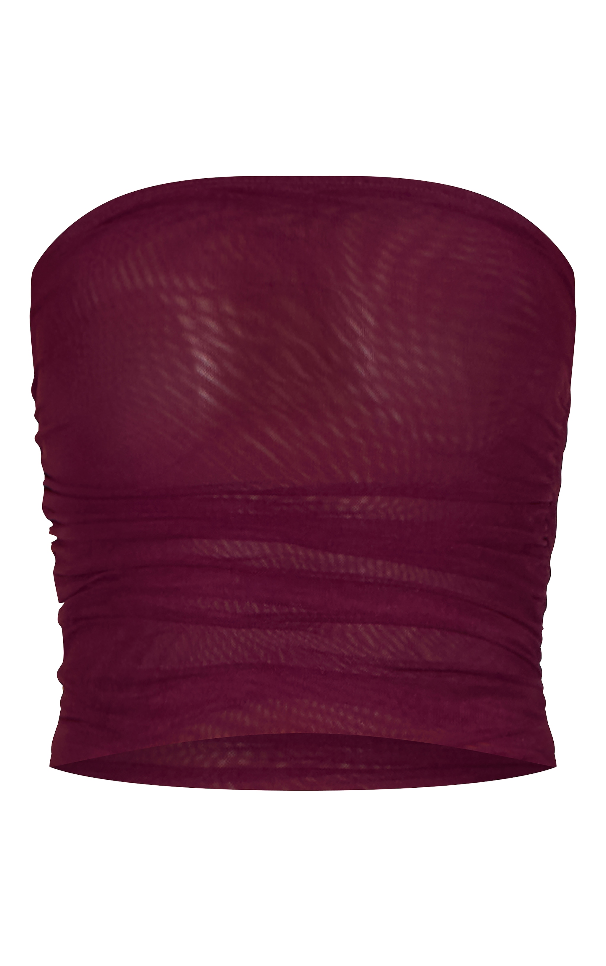 Top bandeau en mesh rouge vin image 5