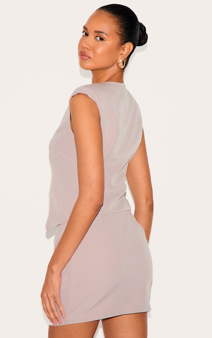 Mini robe asymétrique tissée argile image 2