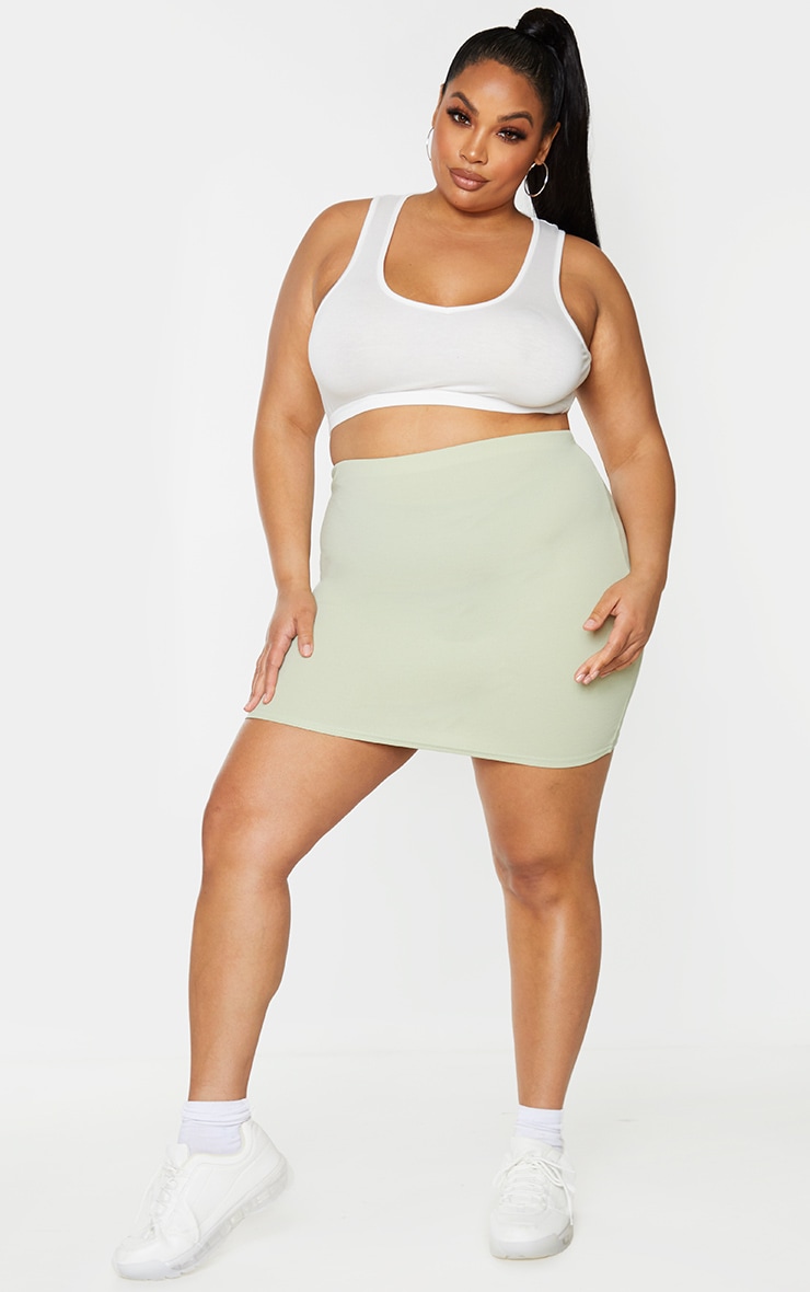 Plus Sage Green Mini Skirt image 4