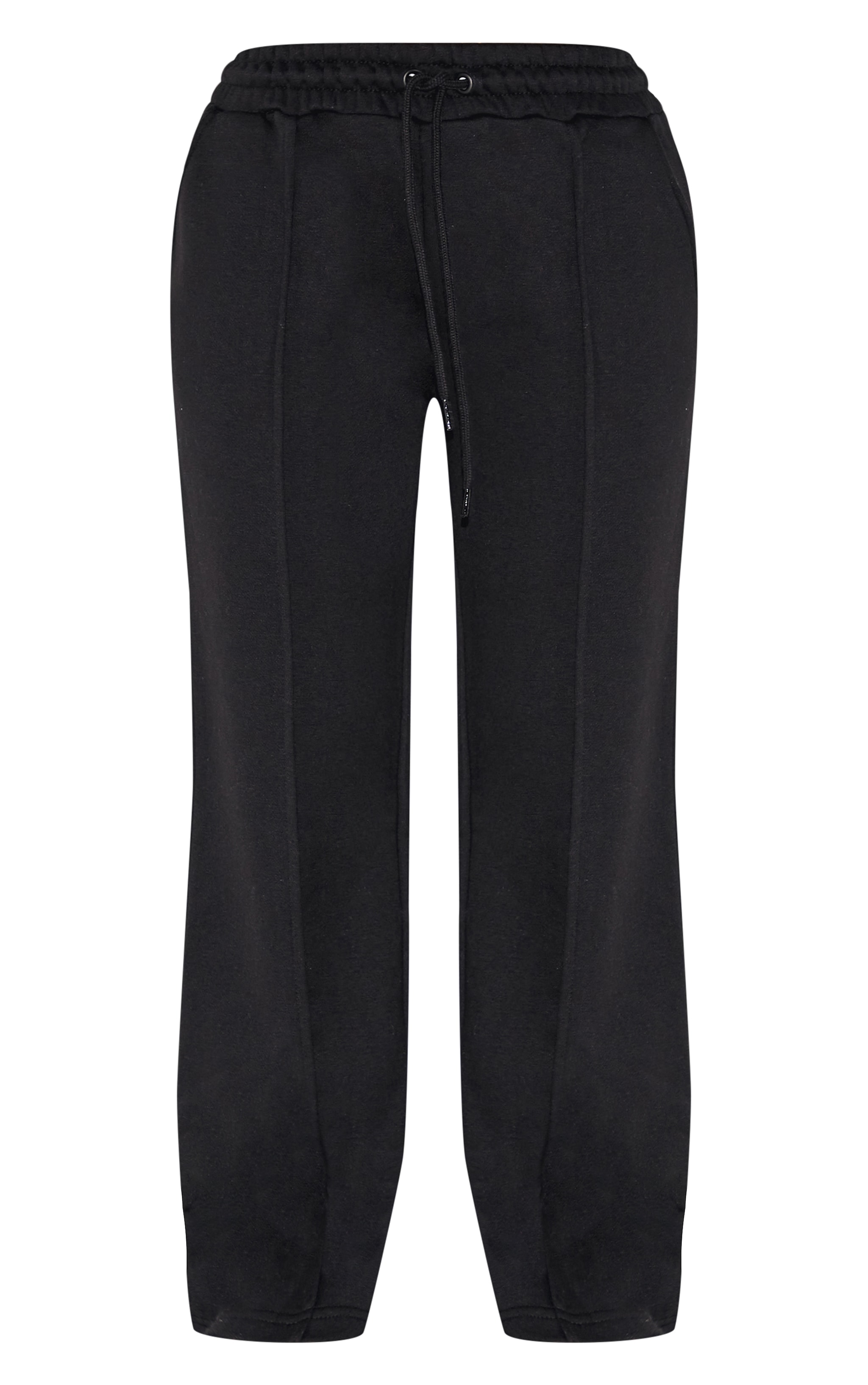 Petite Black Wide Leg Seam Detailed Track Pants image 5