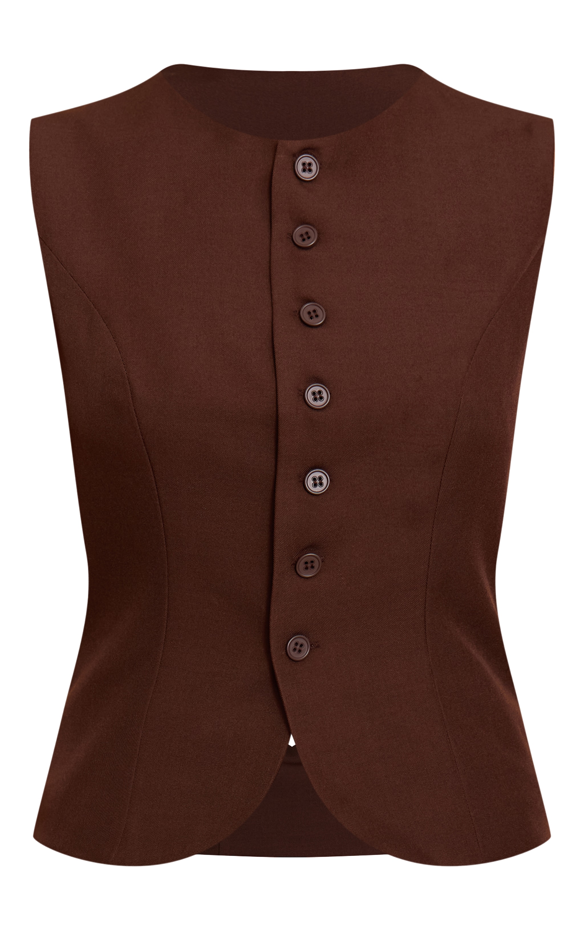 Chocolate Tailored Woven Vest image 5