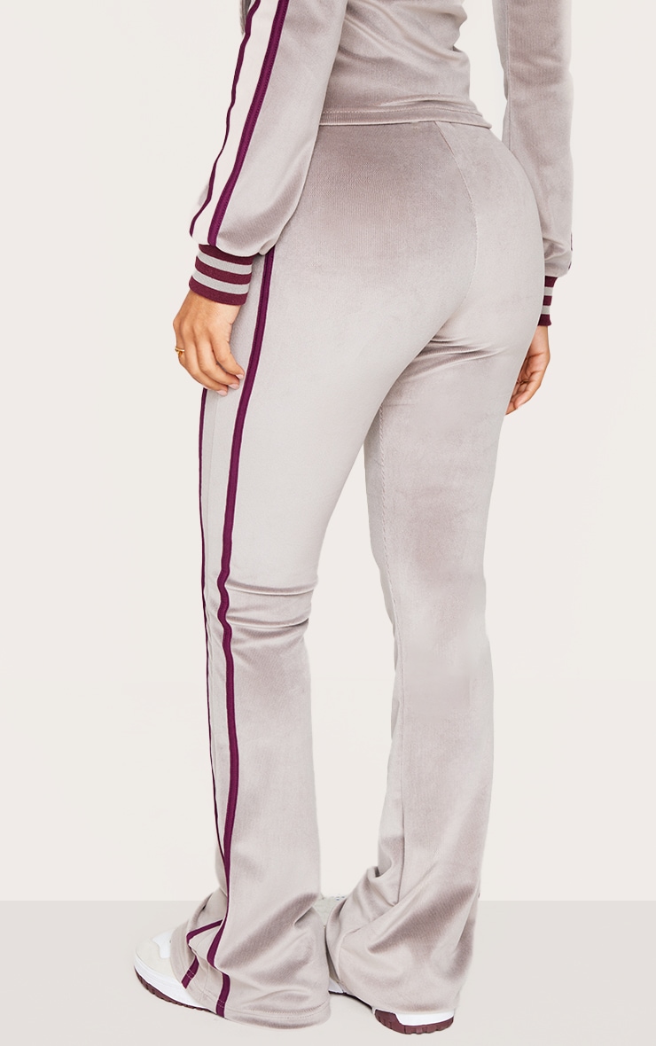 Petite Pantalon large en velours mauve à parties contrastantes image 3