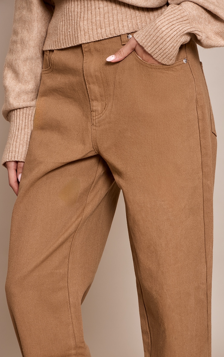 PRETTYLITTLETHING Olive Mid Rise Boyfriend Jeans image 4