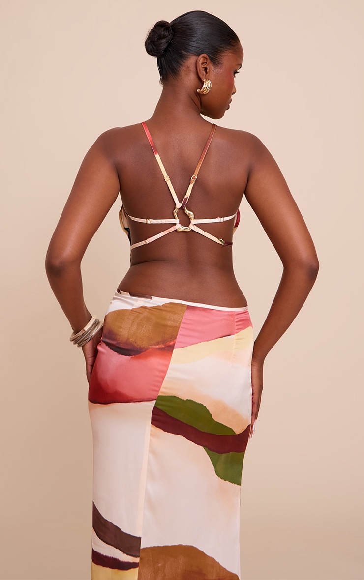 Multi. Abstract Print Satin Cami Top image 2