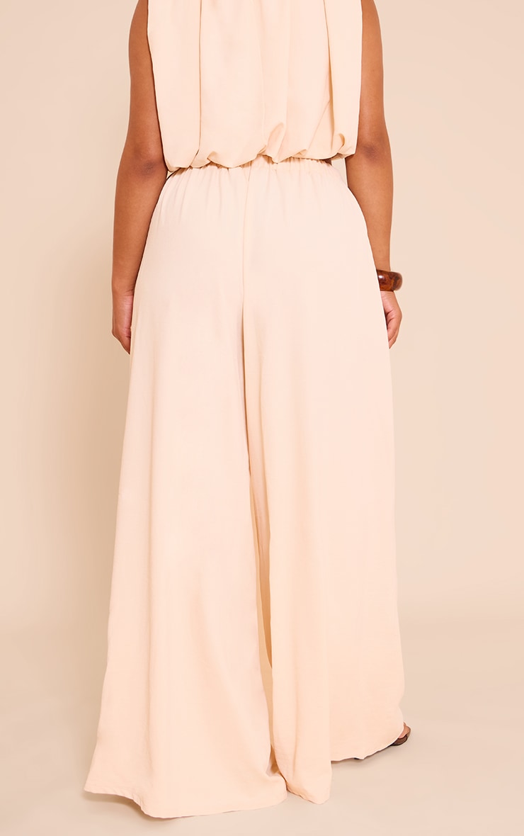Shape Cream Hammered Satin Highwaisted Wide Leg Pants image 3