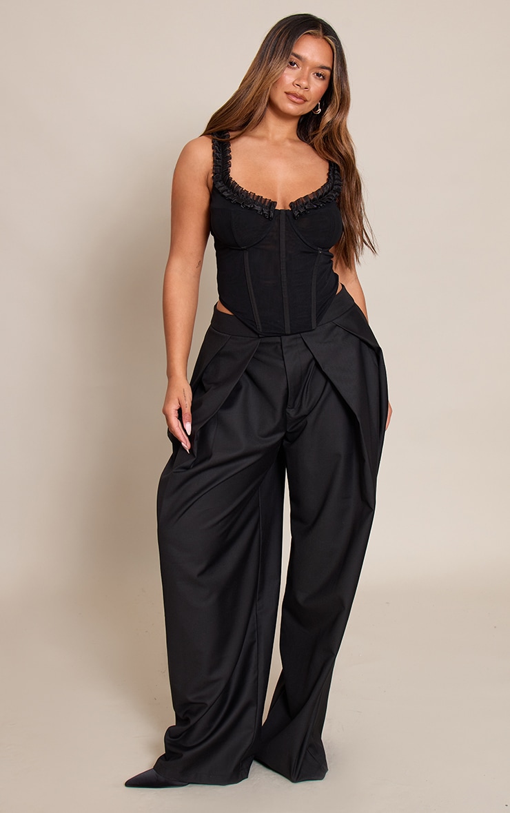 Shape Black Organza Frill Edge Corset