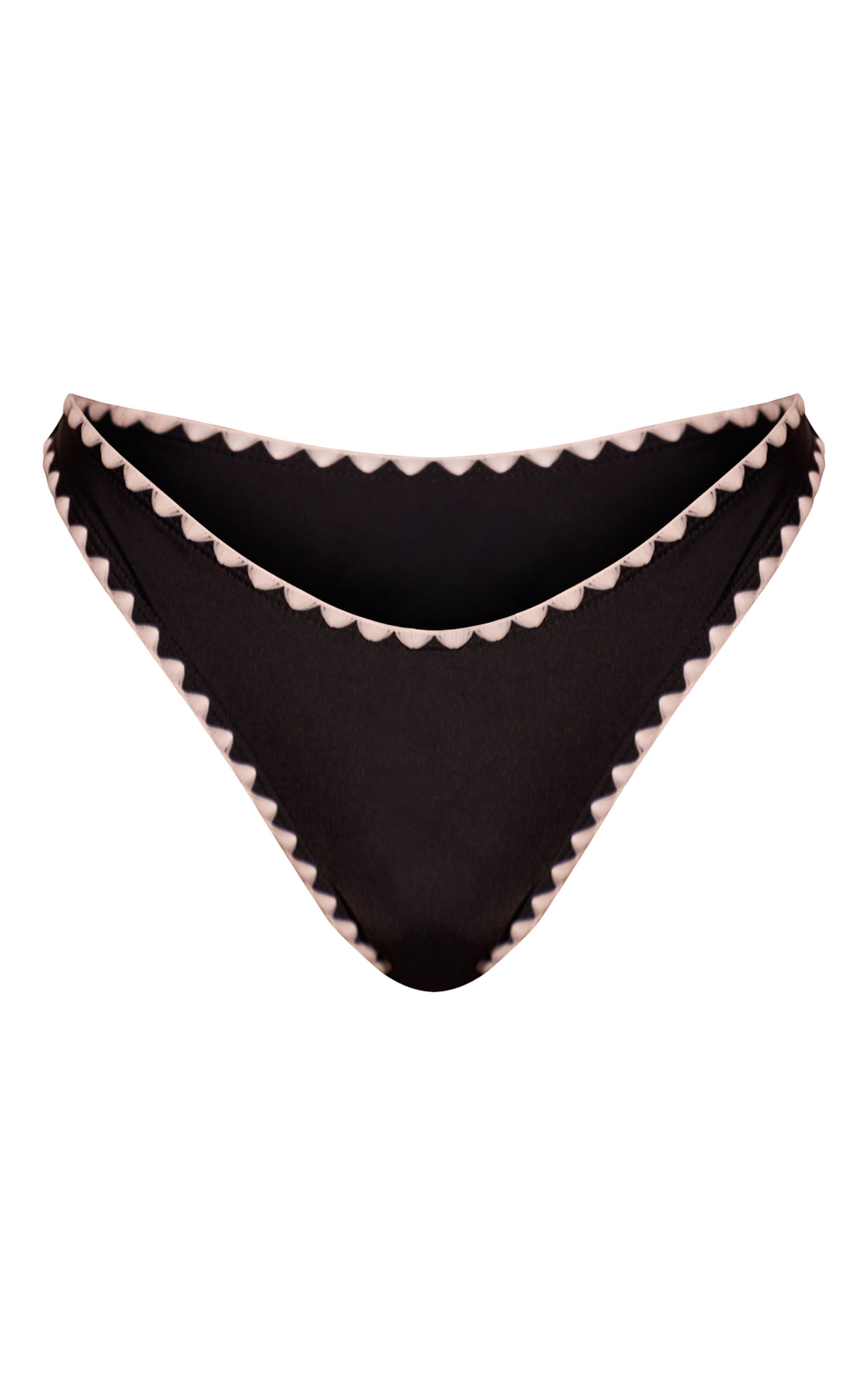 Black Palm Tree Whip Stitch Tie Side Bikini Bottom image 5