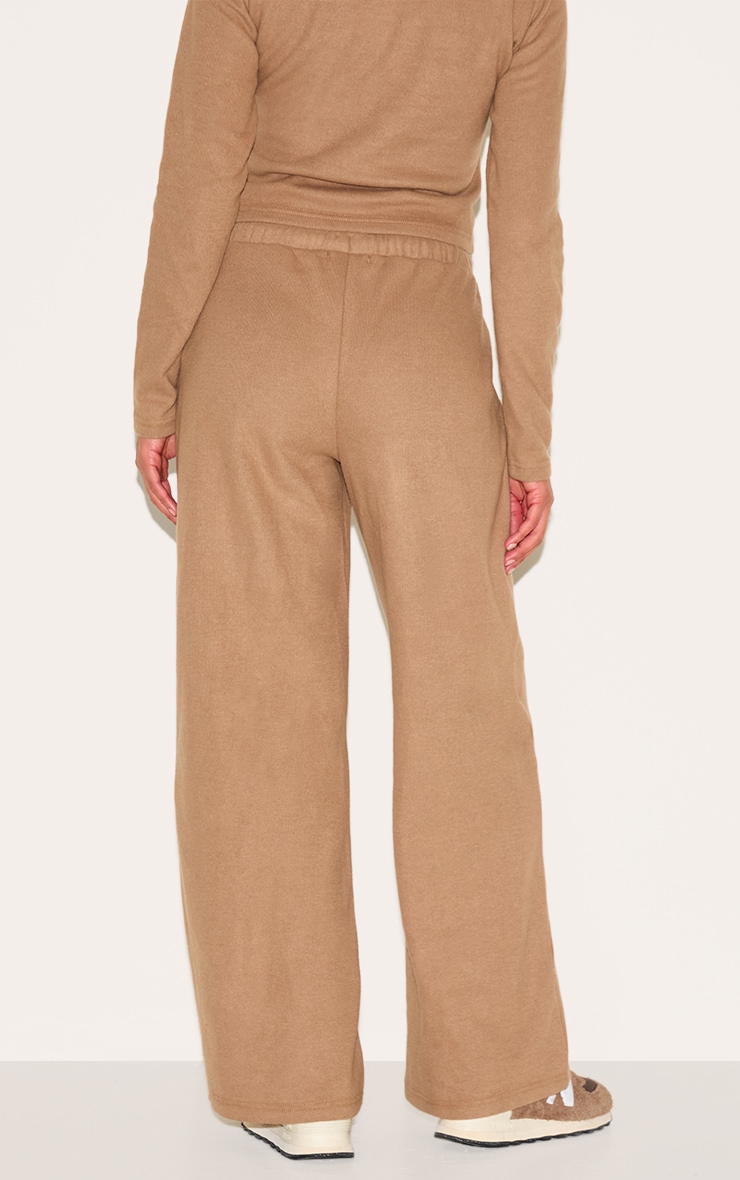 Petite Taupe Super Soft Drawstring Wide Leg Pants image 3