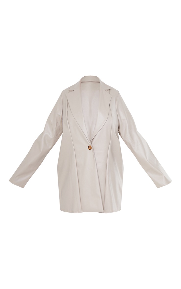 white leather blazer