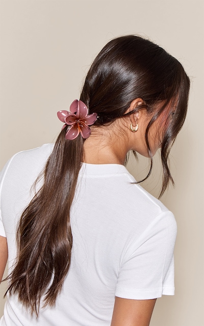 Mauve Hibiscus Flower Hair Clip