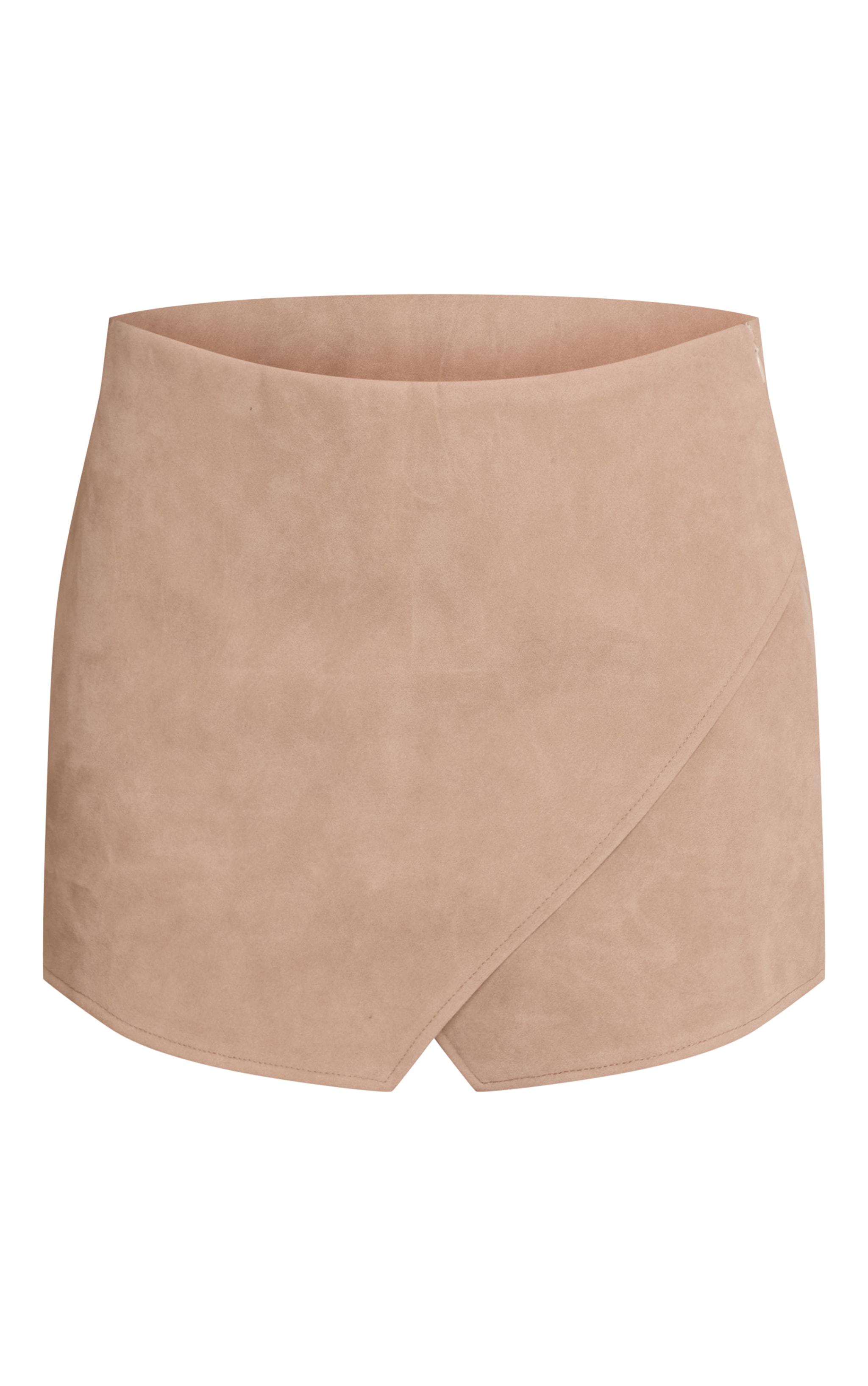 Sand Faux Suede Wrap Mini Skirt image 6