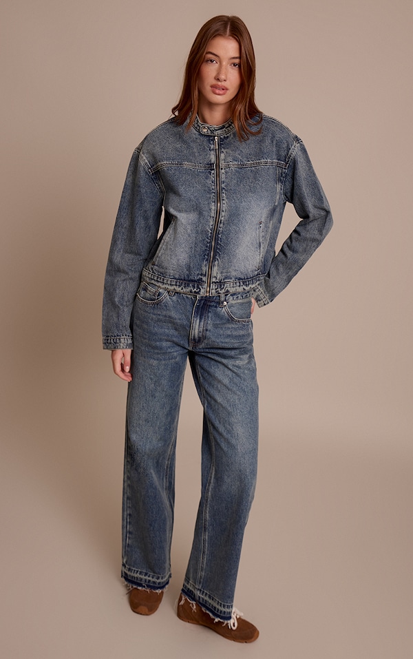 Vintage Released Hem Straight Leg Jeans