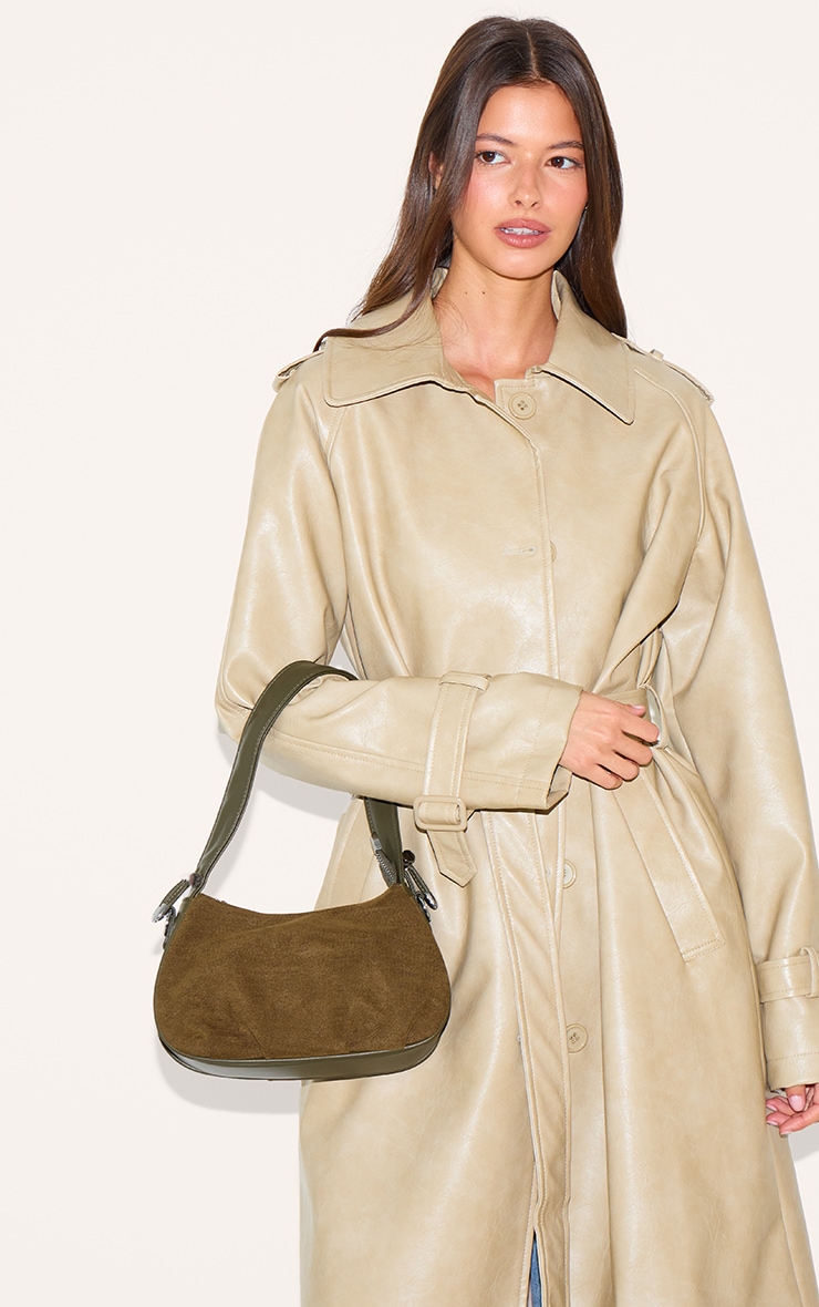 Olive Faux Suede Mini Shoulder Bag image 5