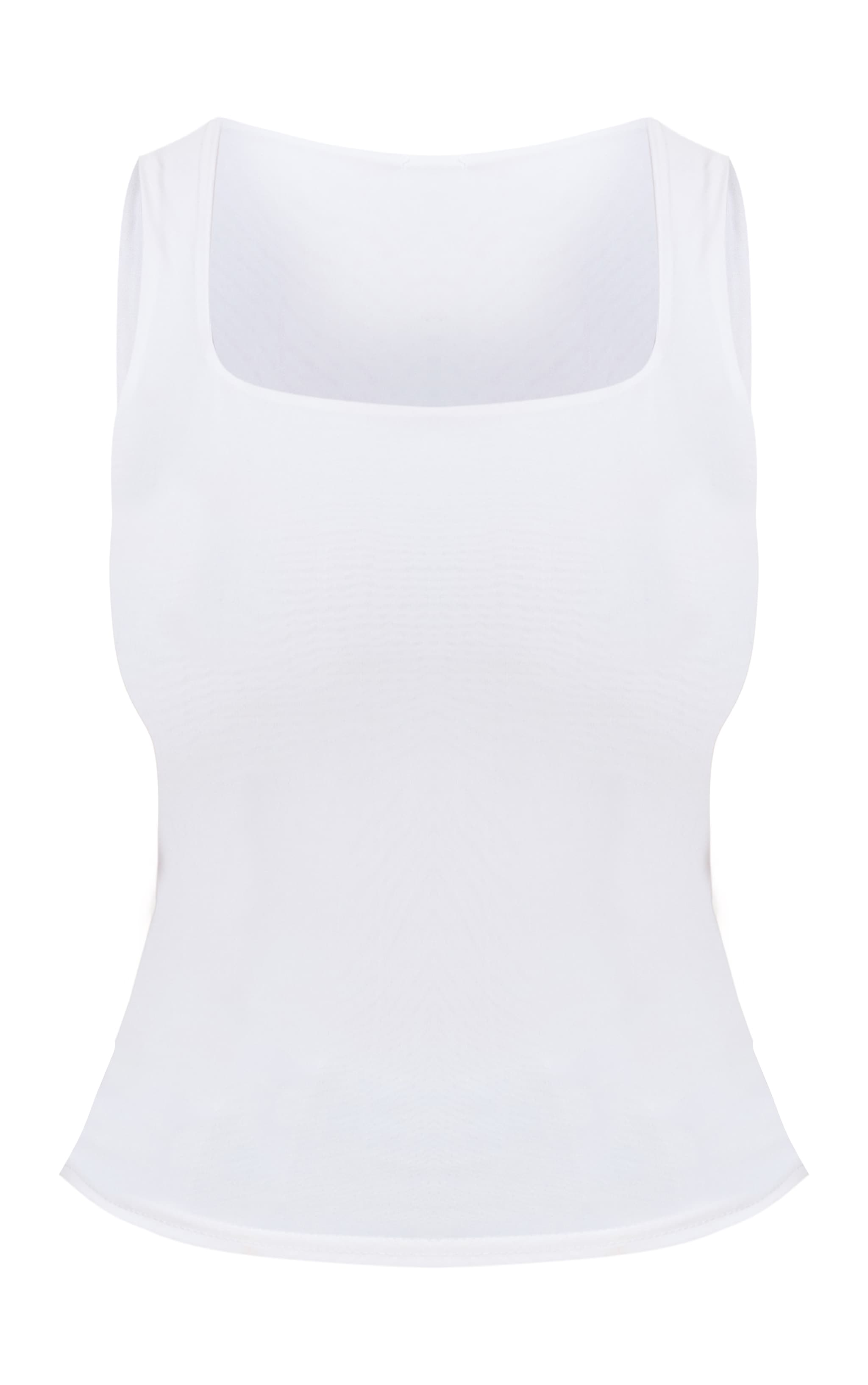 Shape WHITE Slinky Square Neck Top image 5