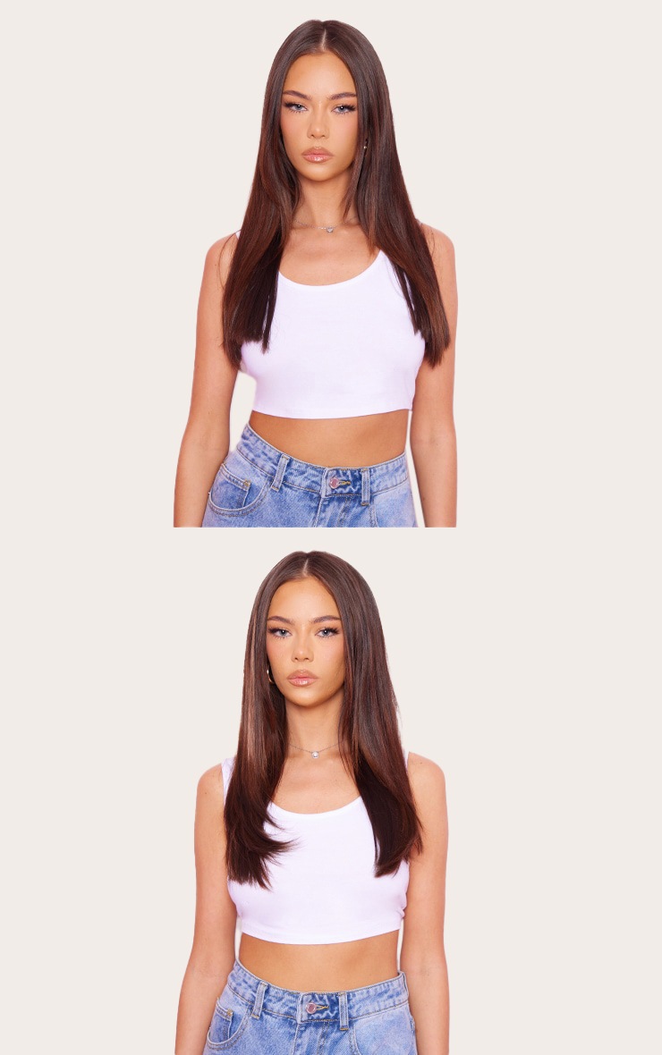 Lullabellz Thick Extensions de cheveux lisses à clipser 45 cm Warm Brunette image 3